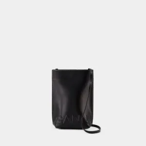 Ganni  Banner Small Crossbody Bag - Ganni - Leather - Black