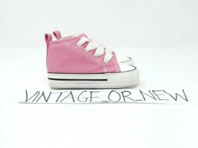 Girls' converse first star chuck taylor ct hi pink canvas crib 88871 sz 1