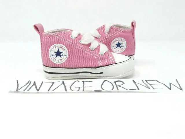 Girls' converse first star chuck taylor ct hi pink canvas crib 88871 sz 1