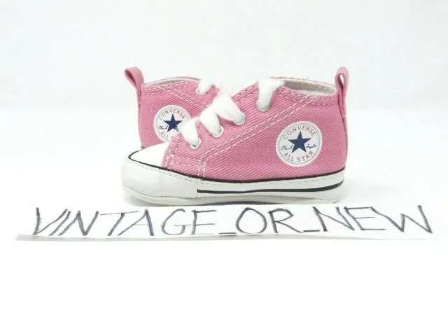 Girls' converse first star chuck taylor ct hi pink canvas crib 88871 sz 1