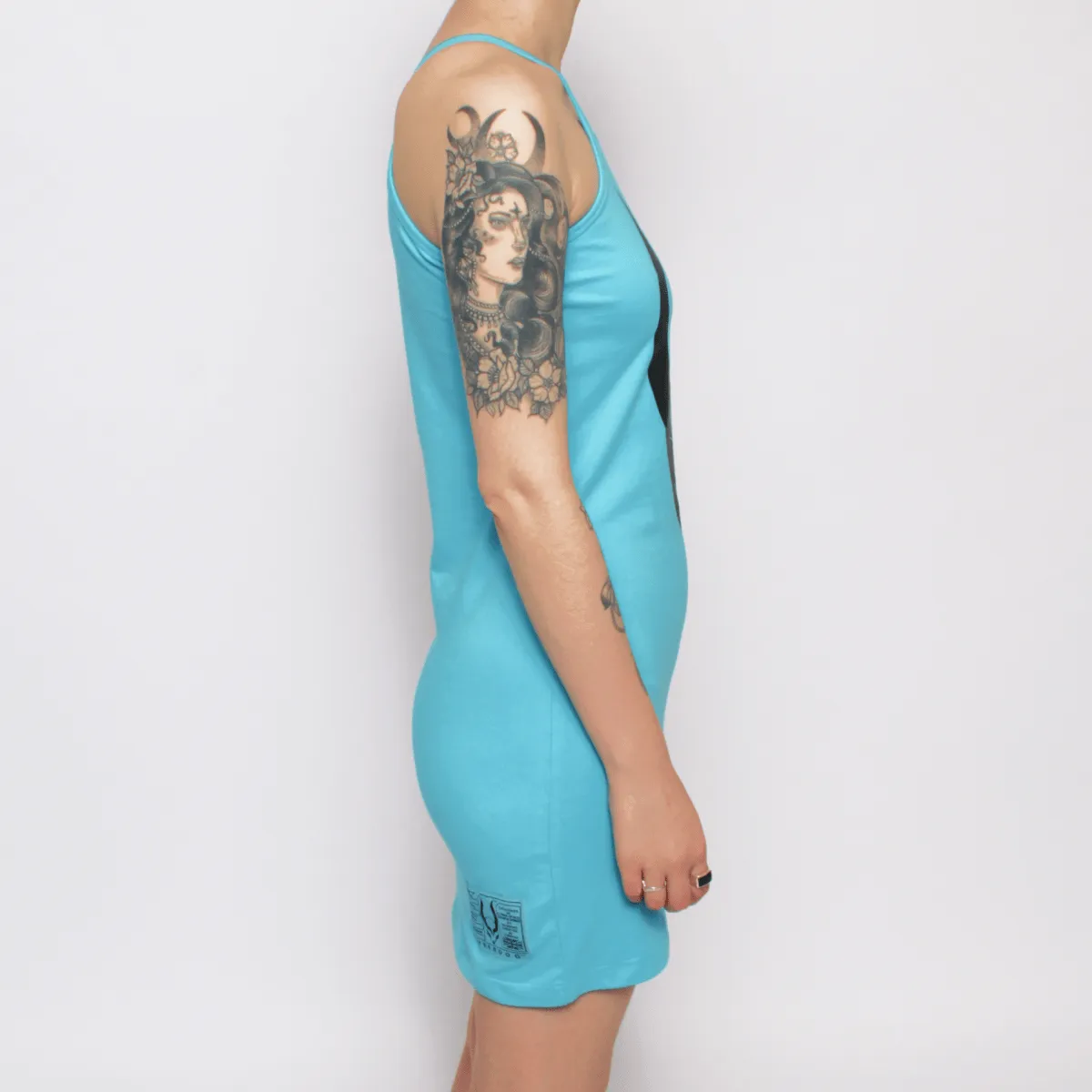 INVASION TANK DRESS TURQUOISE