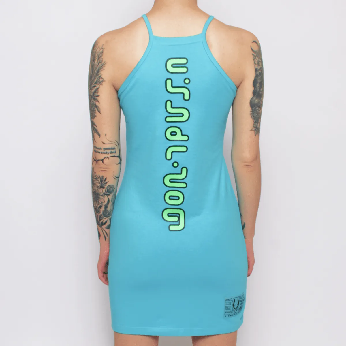 INVASION TANK DRESS TURQUOISE