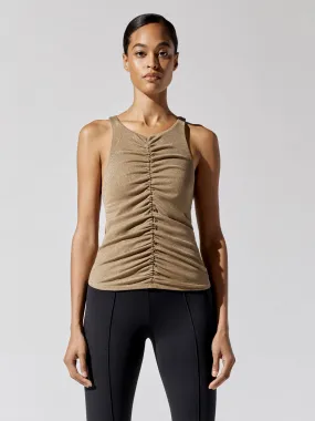 Isabel Front Ruched Tank - Caramel