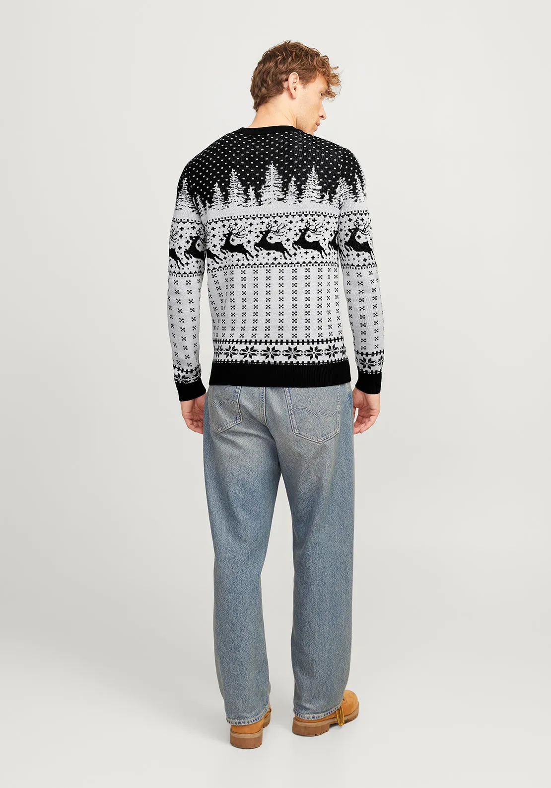 Jack & Jones Christmas Gabriel Knit Crew Neck Sweater, Navy