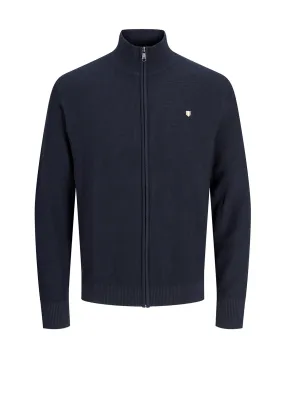 Jack & Jones Full Zip Knit Cardigan, Maritime Blue