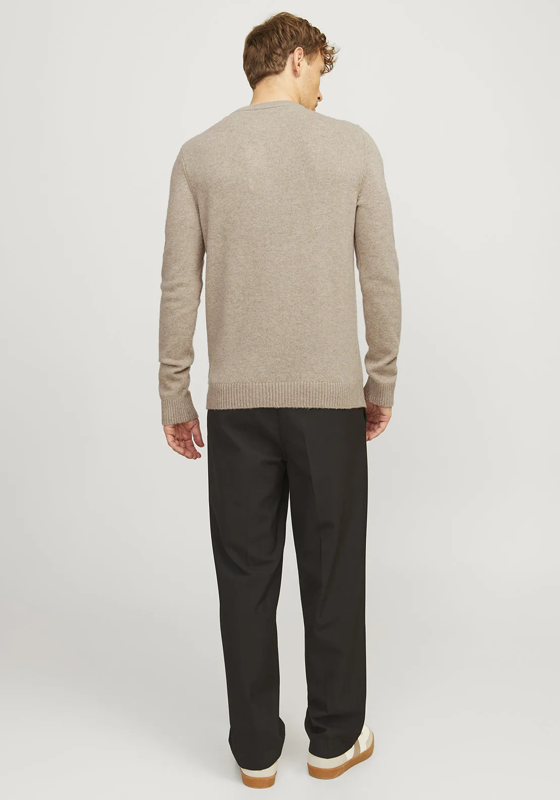 Jack & Jones Lambswool Knit Sweater, Oatmeal