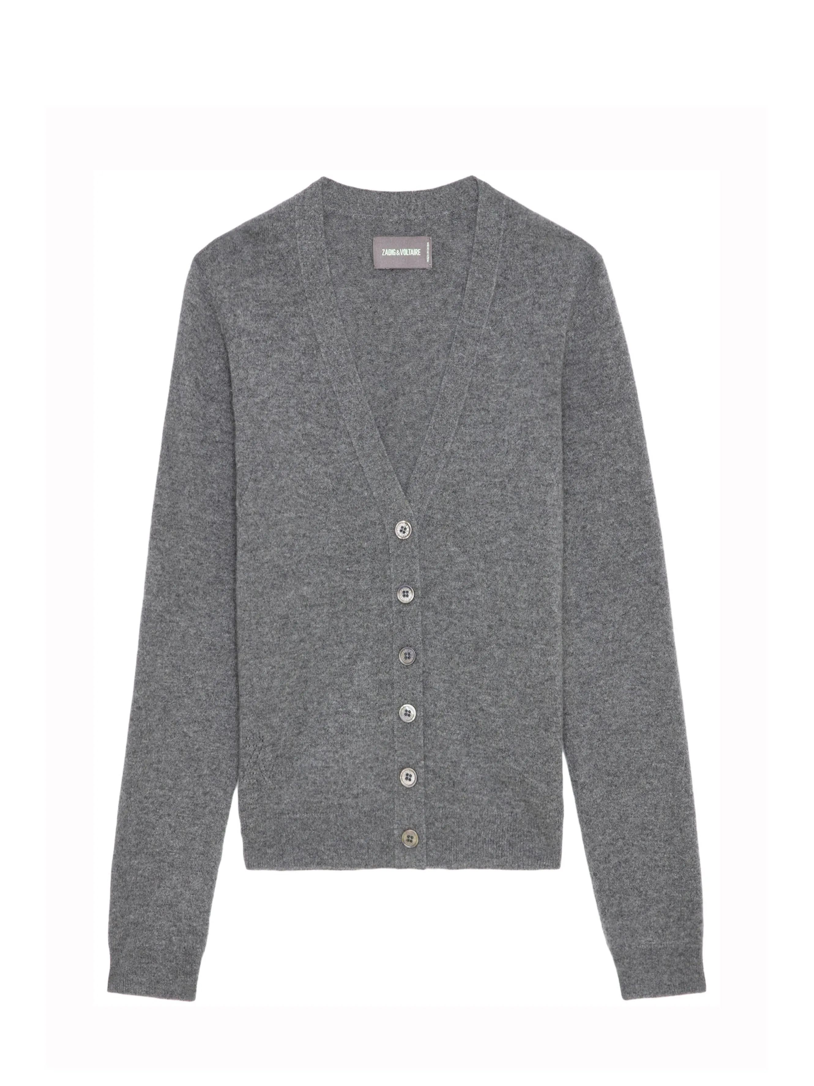 Jemmy Brod Patch Cashmere Cardigan, grey