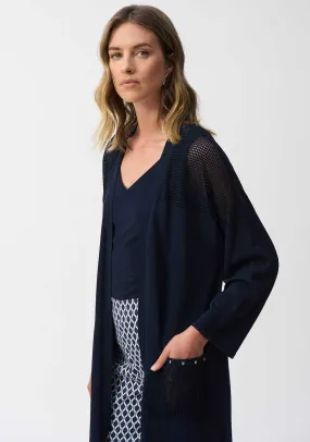 Joseph Ribkoff Wide Knit Cardigan, Navy