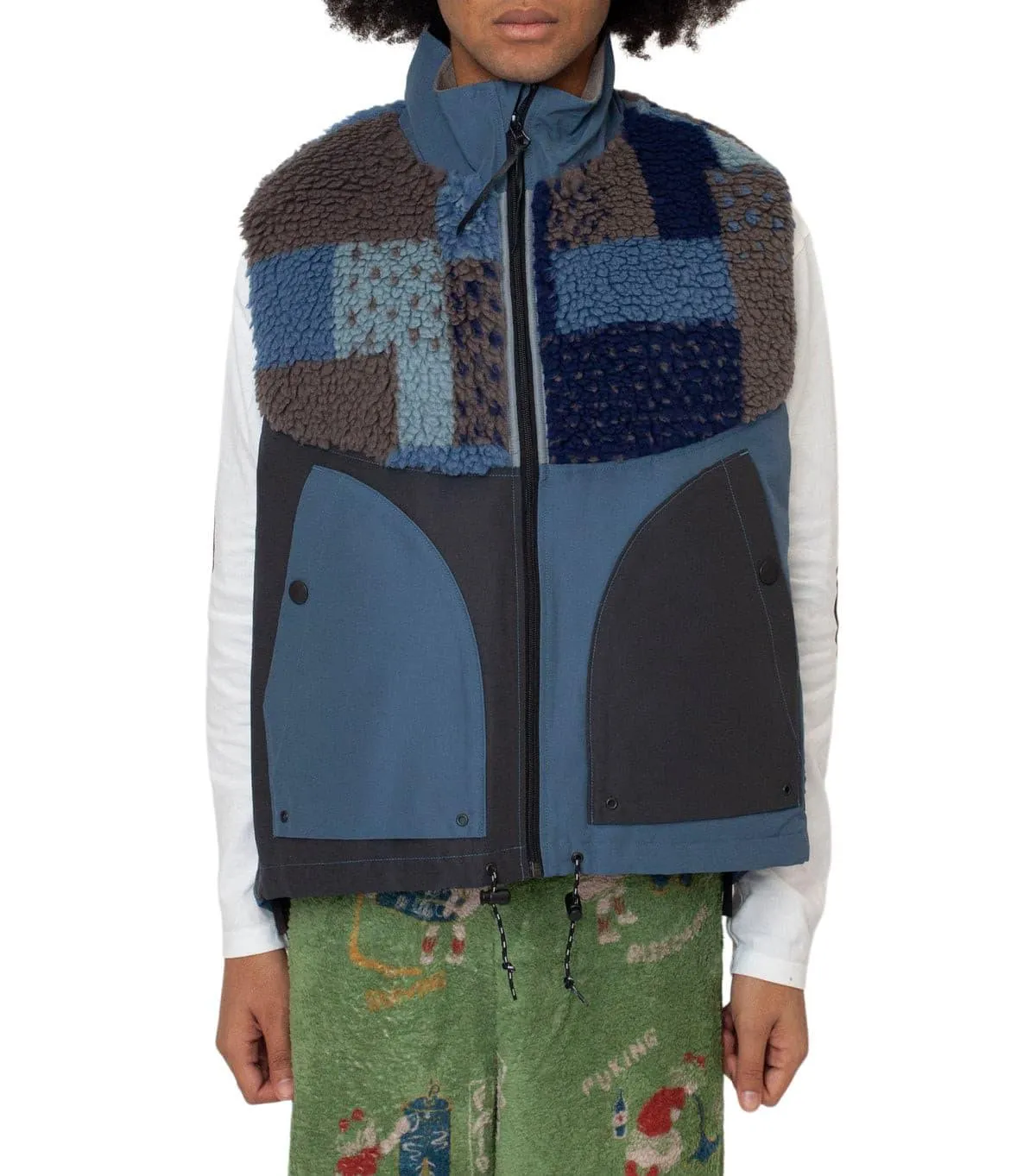 Kapital 60/40 Cloth X Tugihagi Fleece Hutte Vest Navy