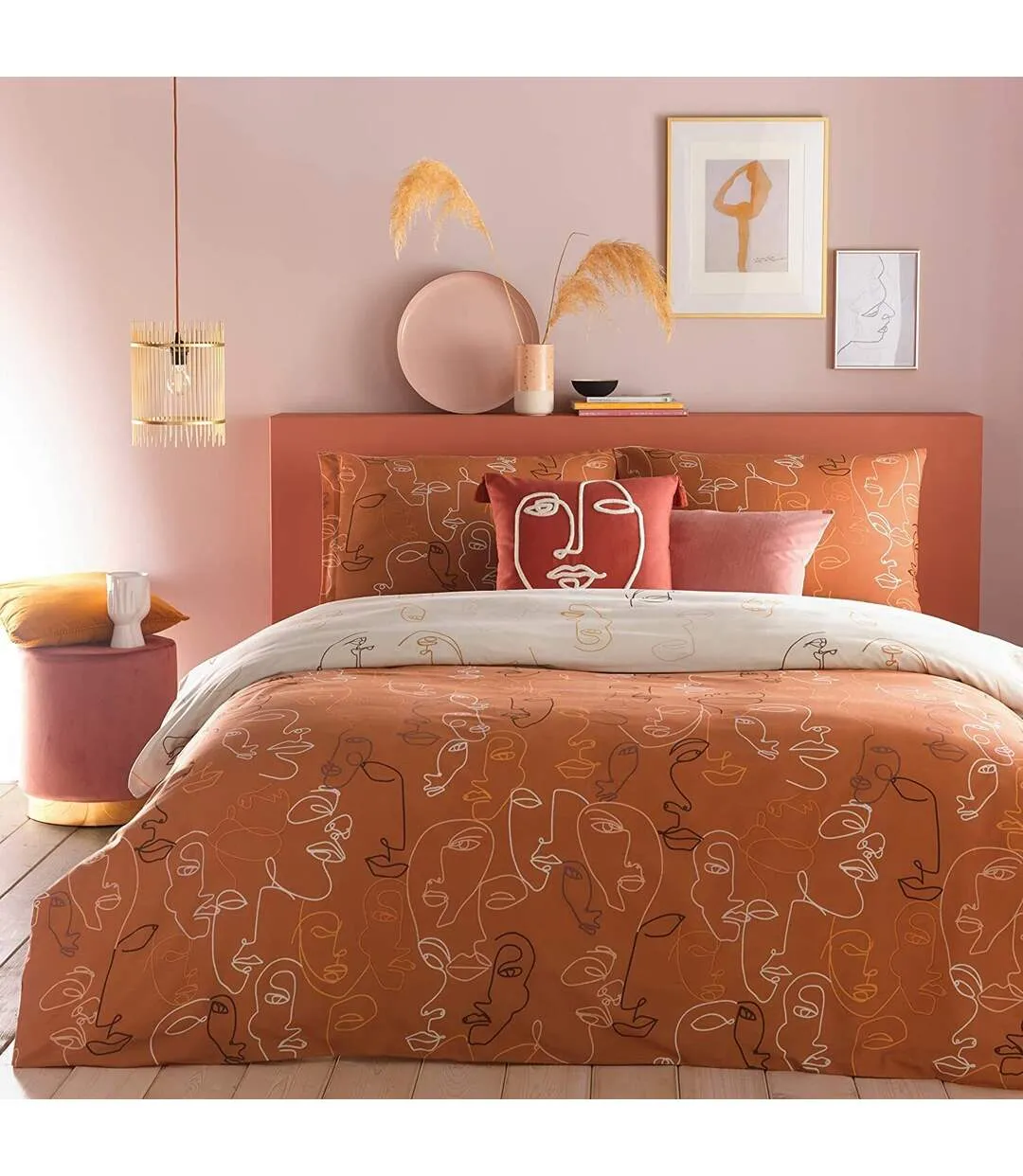 Kindred abstract duvet cover set apricot Furn