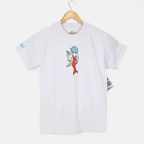 Krooked Skateboards - Mermaid T-Shirt - Ash / Multi