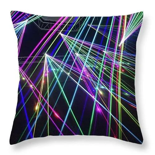 Laser Light Abstract - Throw Pillow