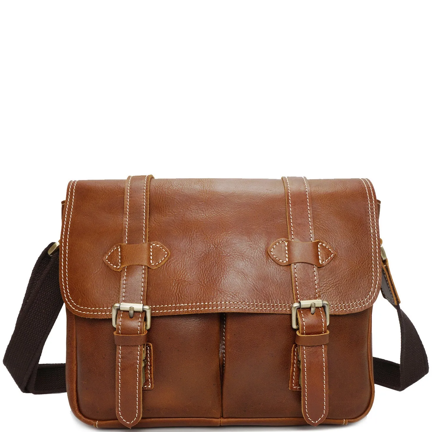 Leather Cross Body Multi Use Camera Organiser Shoulder Bag H8101 Tan