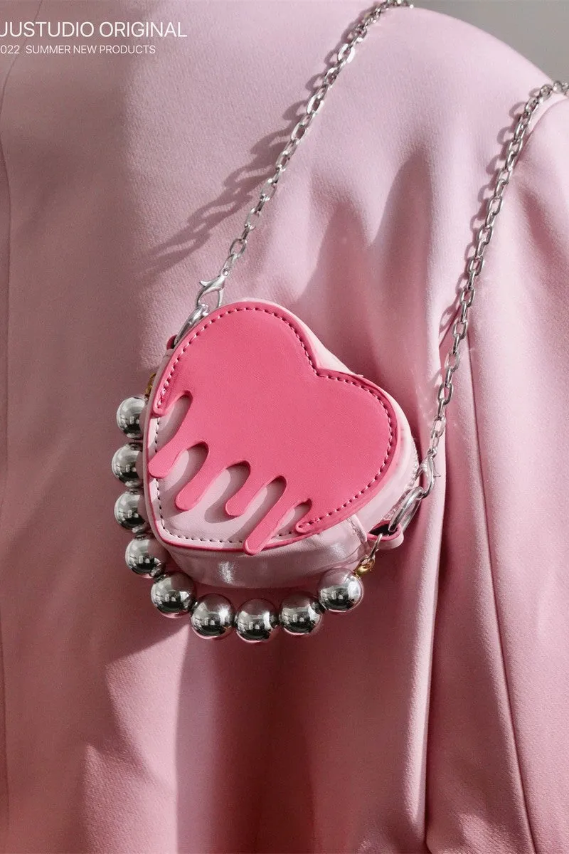 Liquid Heart-Shaped Mini Bag