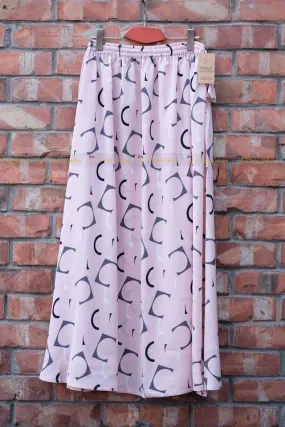 Long Skirt printed babypink