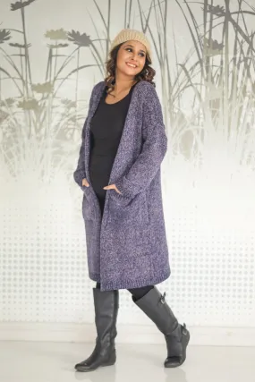 Longline Blue Dusk Maternity Cardigan