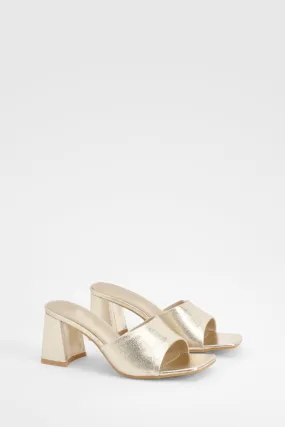 Low Block Heeled Mules