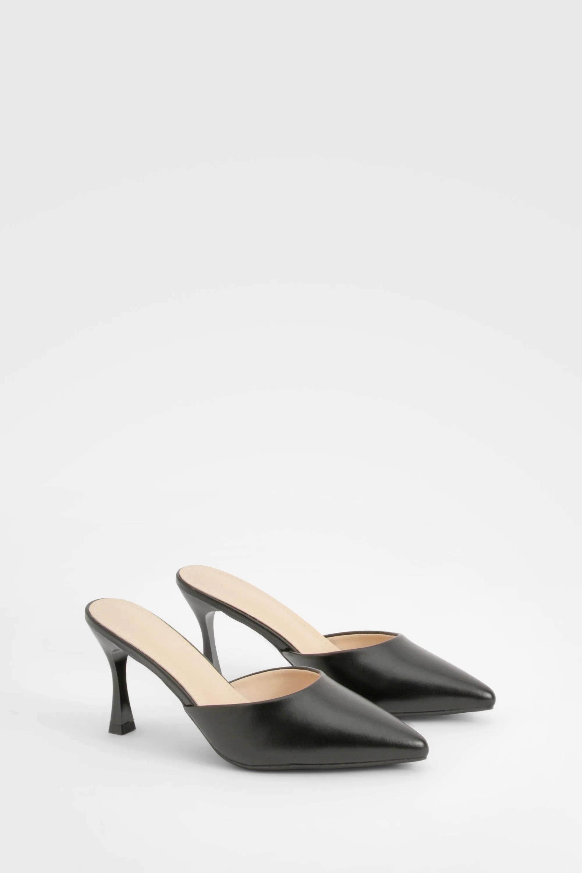 Low Stiletto Court Heeled Mules