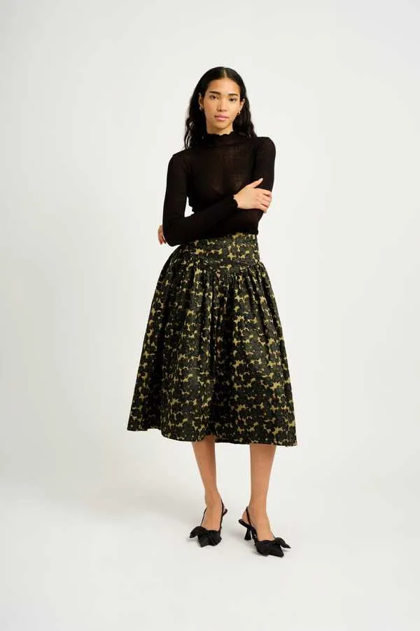 Lucille Skirt - Chartreuse Jacquard