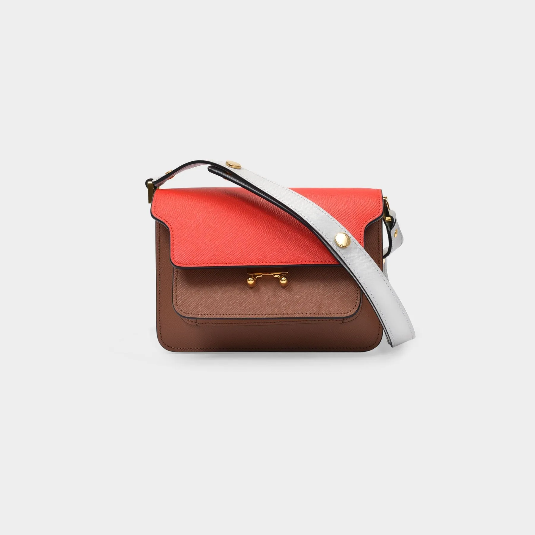 Marni  Trunk Mini Crossbody Bag in Red Leather