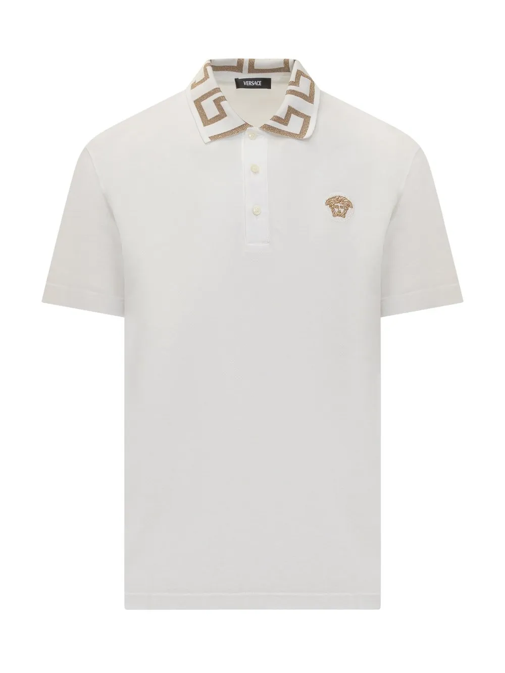 Medusa with Greca Jacquard Polo Shirt