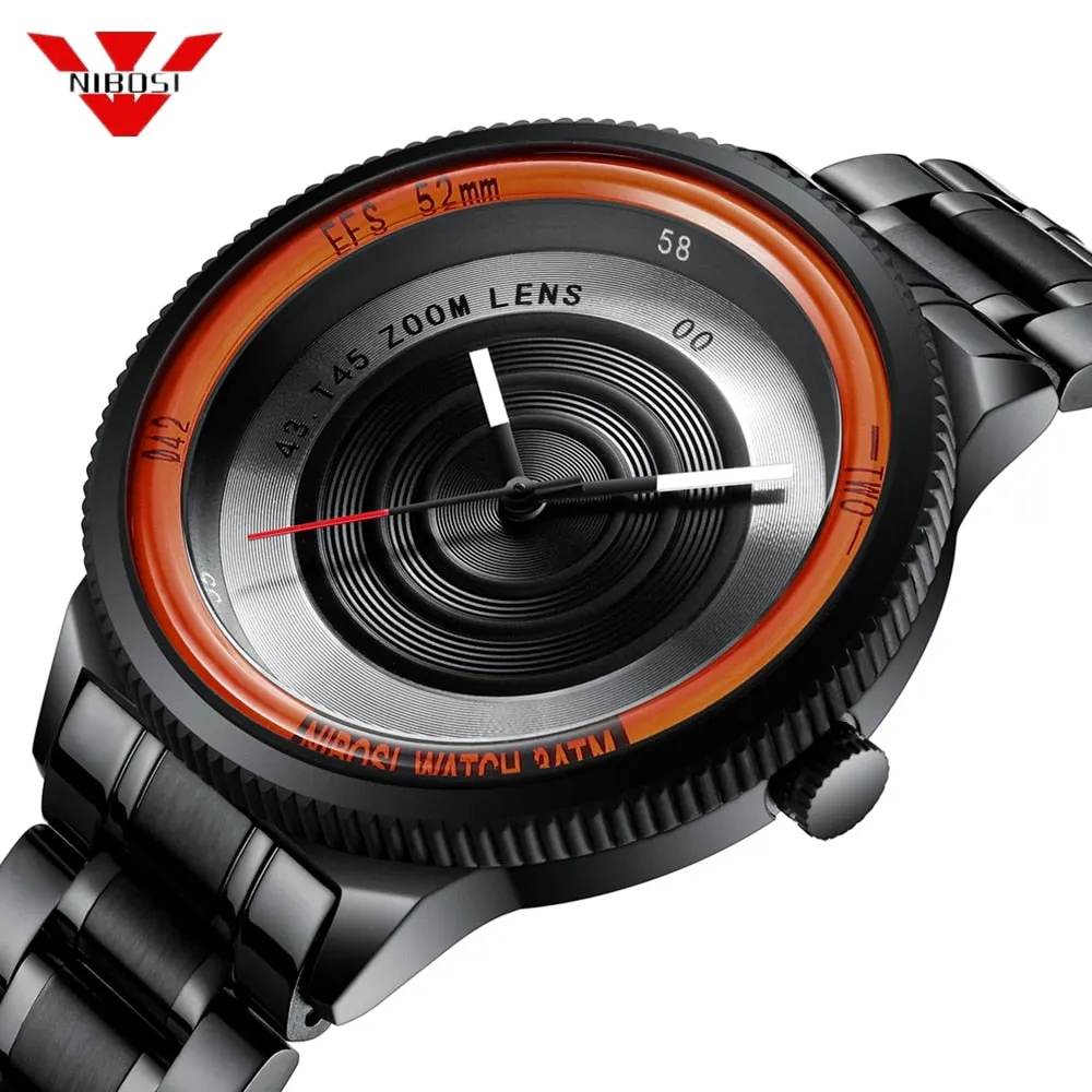 Mens Watch - Unique Camera Lens Style