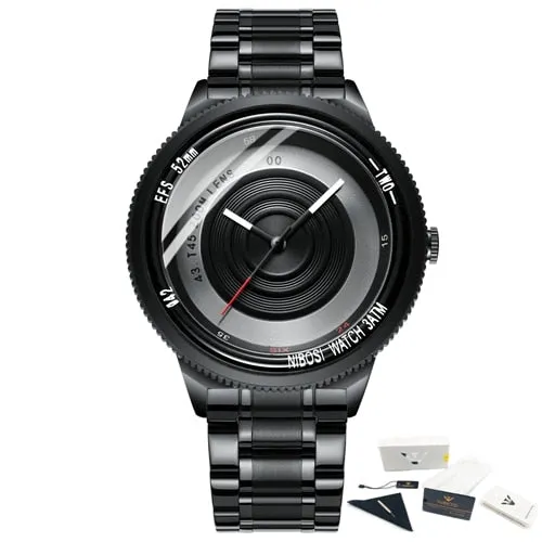 Mens Watch - Unique Camera Lens Style