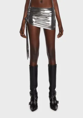 Metallic Daisy Micro Skirt-