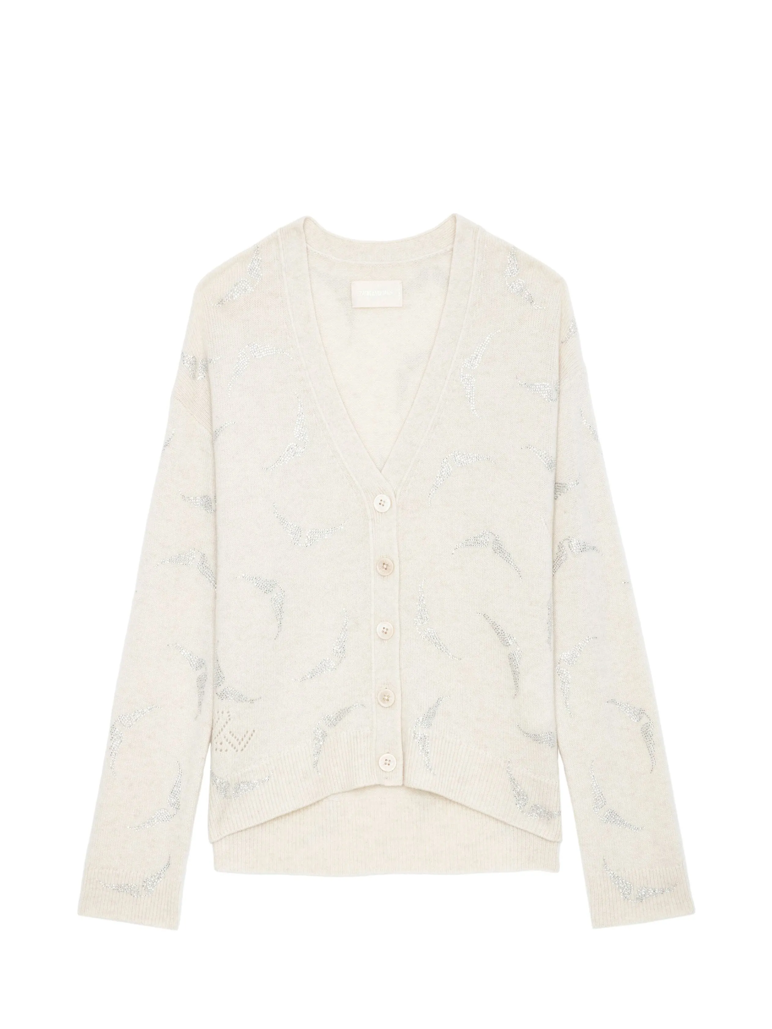 Mirka Ws Strass Wings Cashmere Cardigan, ivory