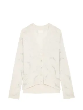 Mirka Ws Strass Wings Cashmere Cardigan, ivory