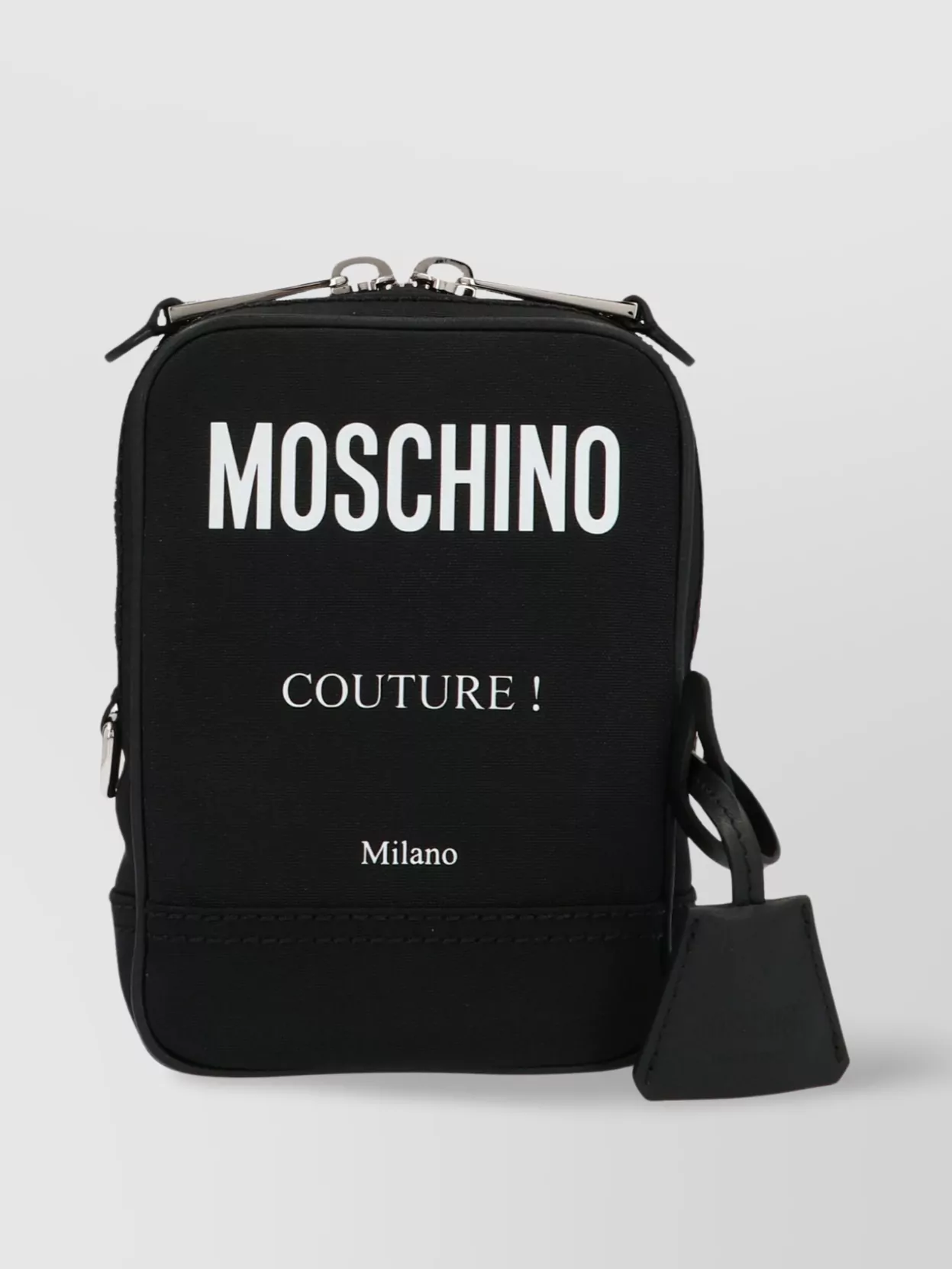 Moschino   'label' crossbody bag with adjustable and detachable strap