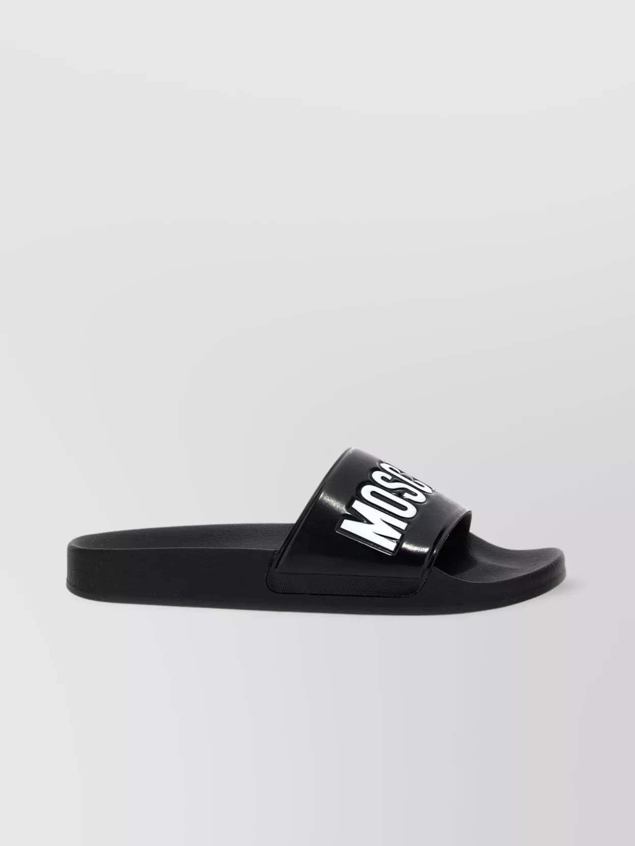 Moschino   Slide sandals with flat sole and single strap