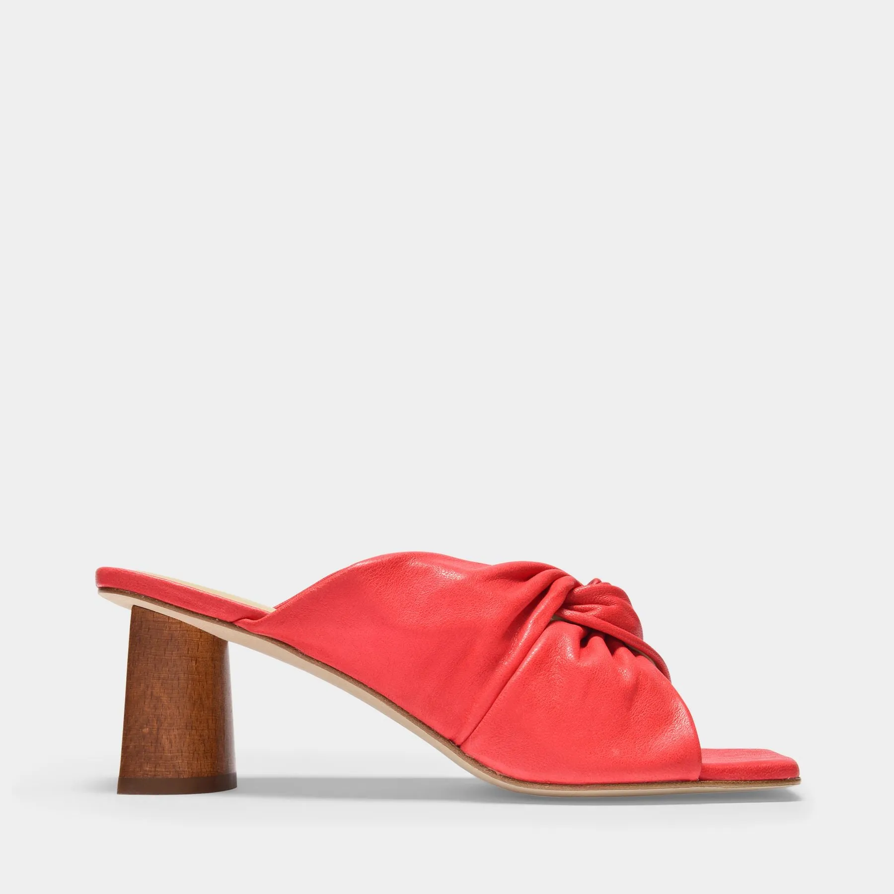 Mules Naomi En Cuir Rouge