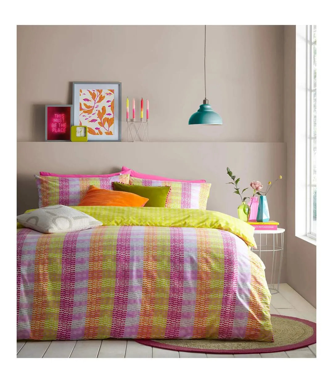 Neola neon duvet cover set multicoloured Furn