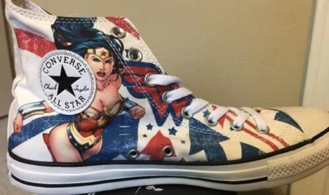 New converse chuck taylor hi wonder woman print dc comics all star men's 11