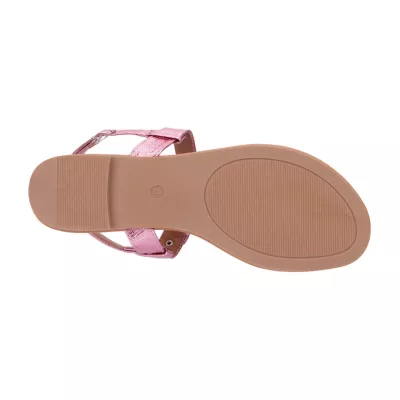 New York & Company Womens Angelica T-Strap Flat Sandals