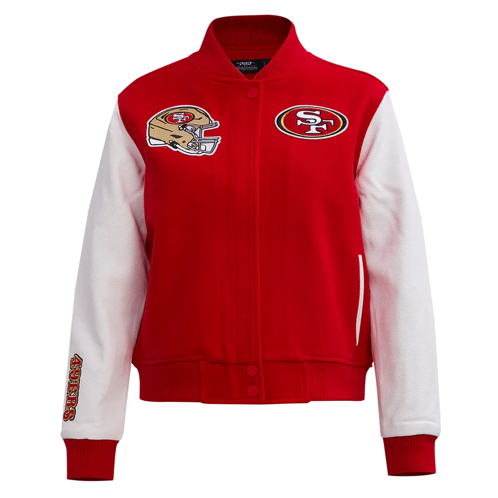 NFL San Francisco 49ers Classic Wool Women's Varsity Jacket Red White