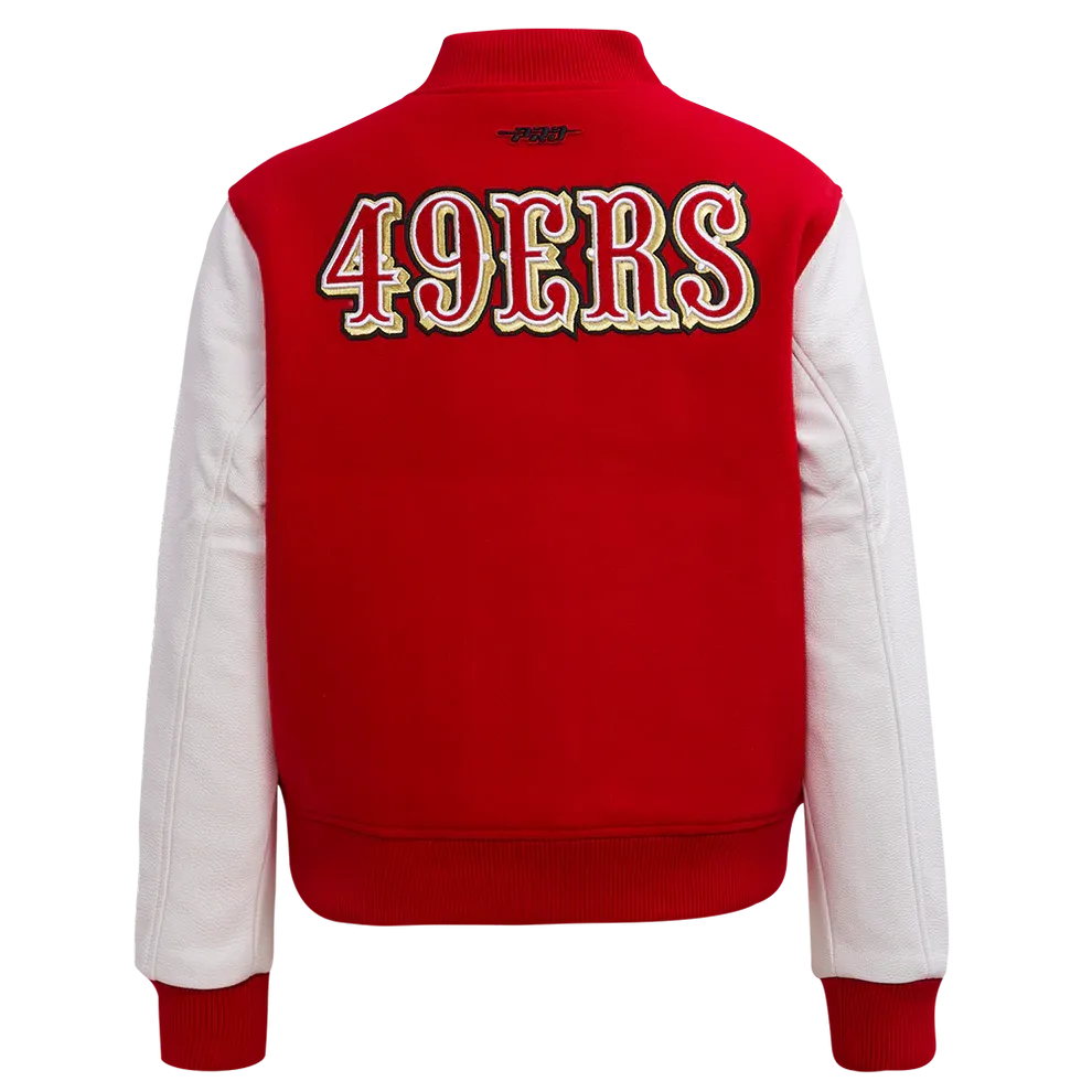 NFL San Francisco 49ers Classic Wool Women's Varsity Jacket Red White