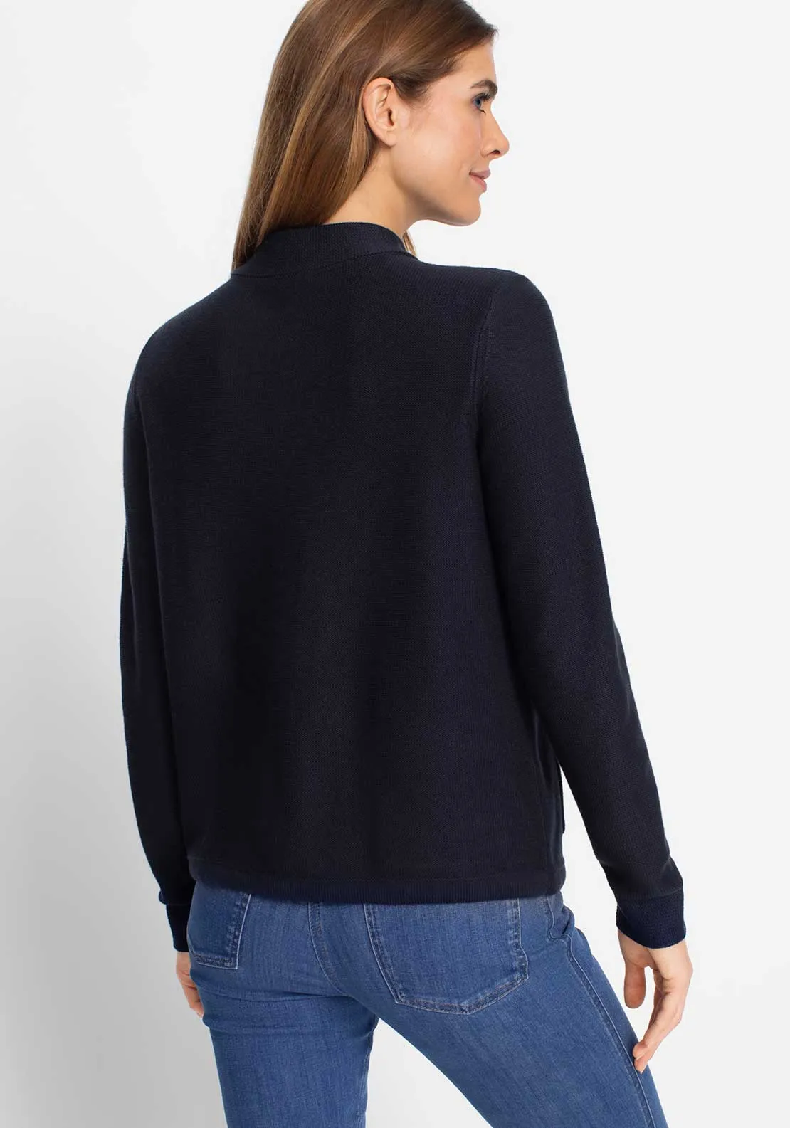 Olsen Henny Full Zip Cardigan, Navy