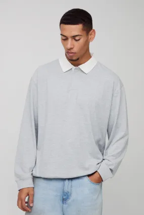 Oversized Rugby Long Sleeve Polo