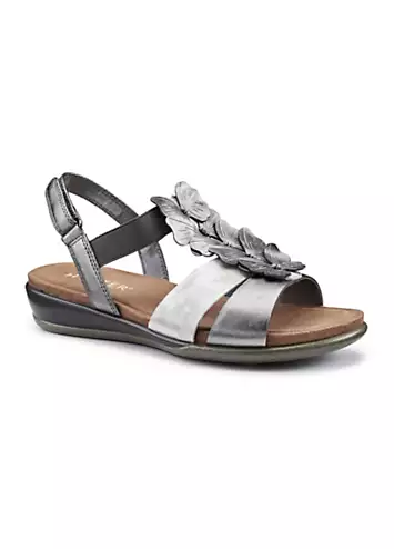 Pamplona Pewter Metallic Women’s Sandals by Hotter | Look Again