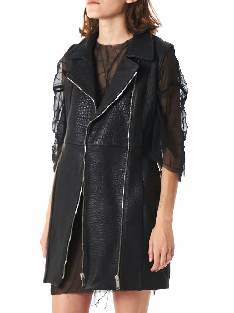 Pebbled Leather Vest (US-SC8-WLTHR-003-BLACK)