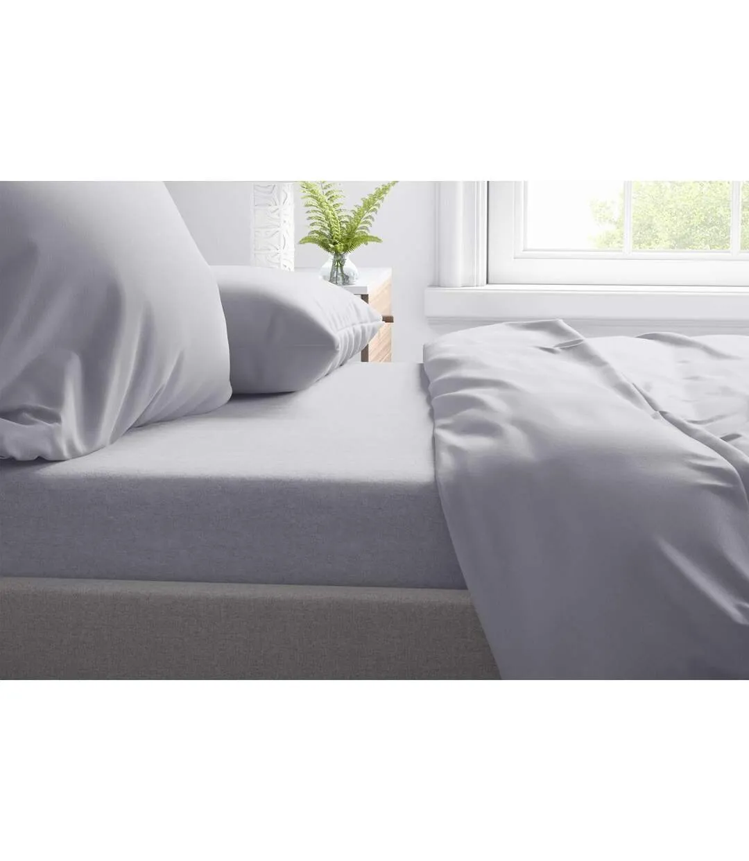 Percale extra deep fitted sheet cloud grey Belledorm