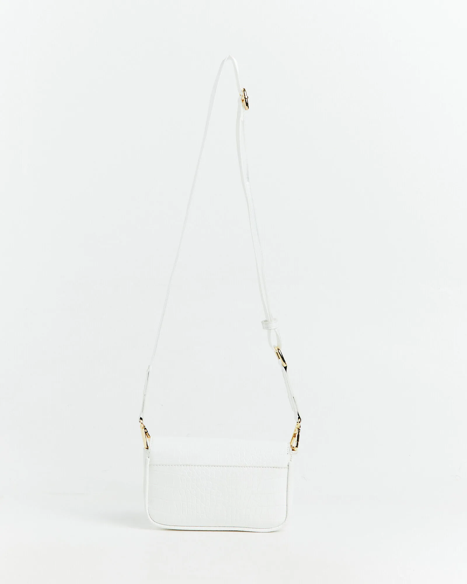 Peta + Jain GP Exclusive - Lucky Croc Crossbody Bag White/Gold