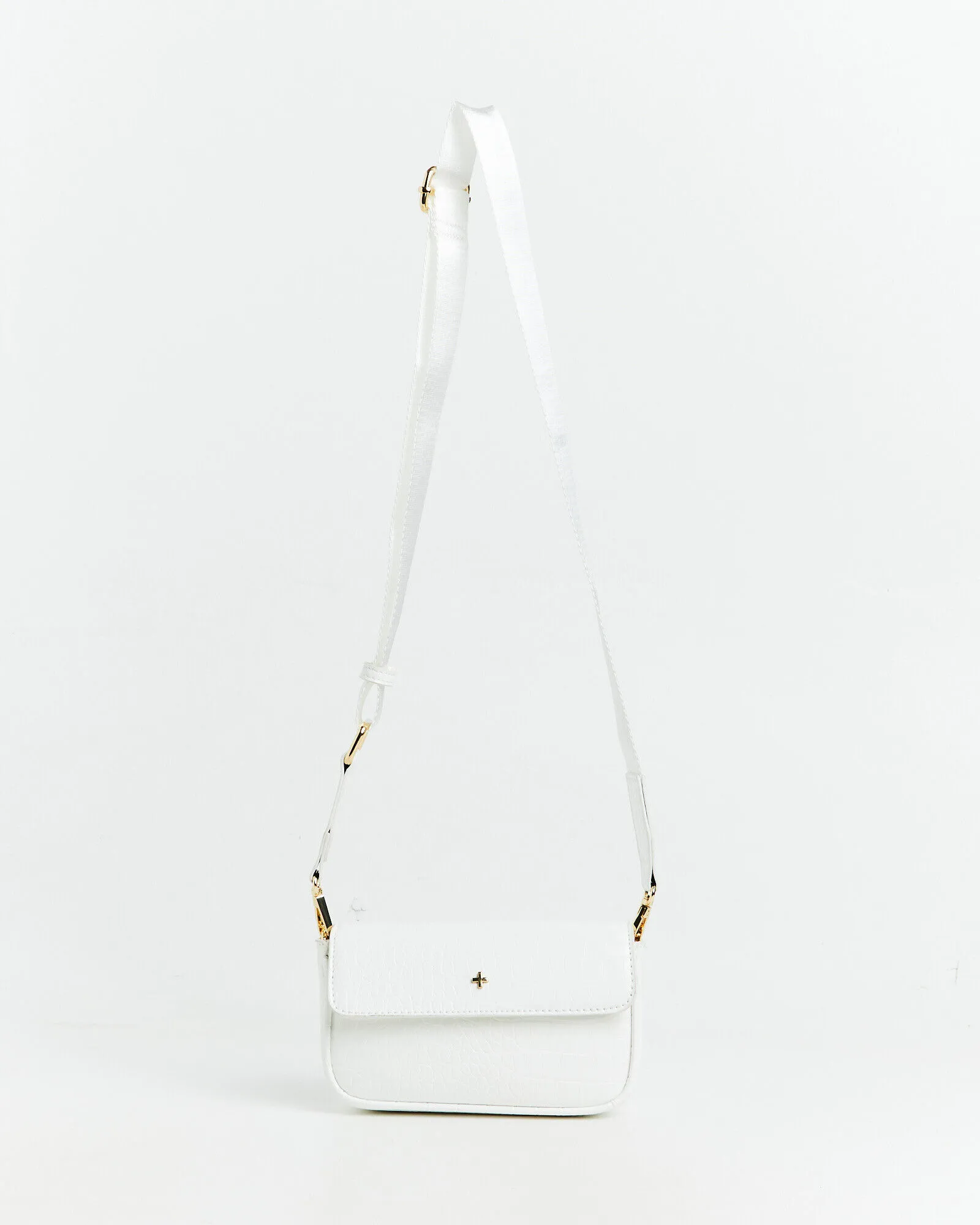 Peta + Jain GP Exclusive - Lucky Croc Crossbody Bag White/Gold