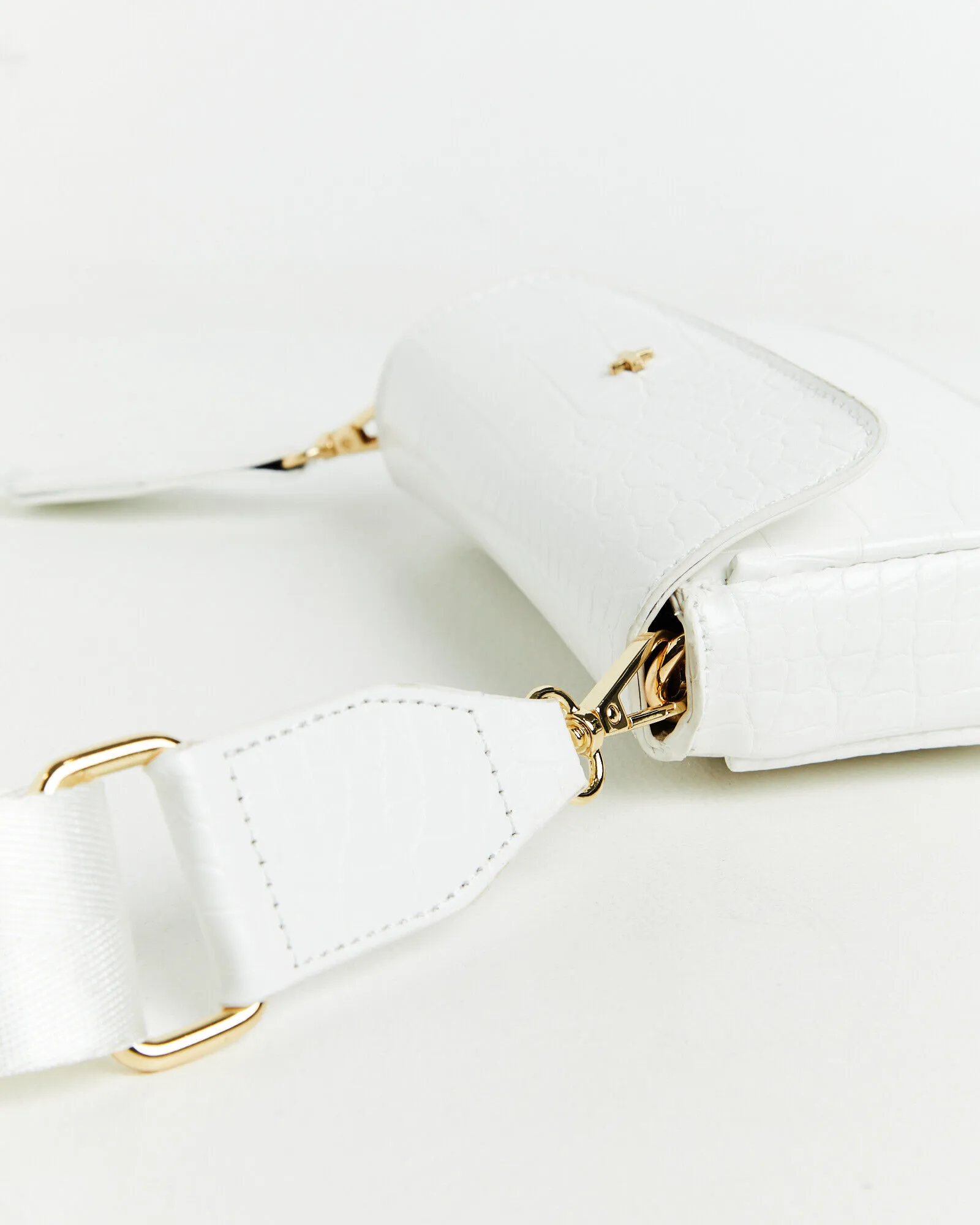 Peta + Jain GP Exclusive - Lucky Croc Crossbody Bag White/Gold