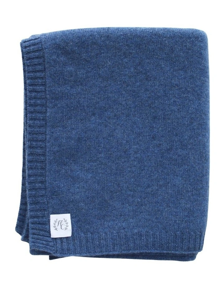 Plain Knit Baby Blanket in Indigo