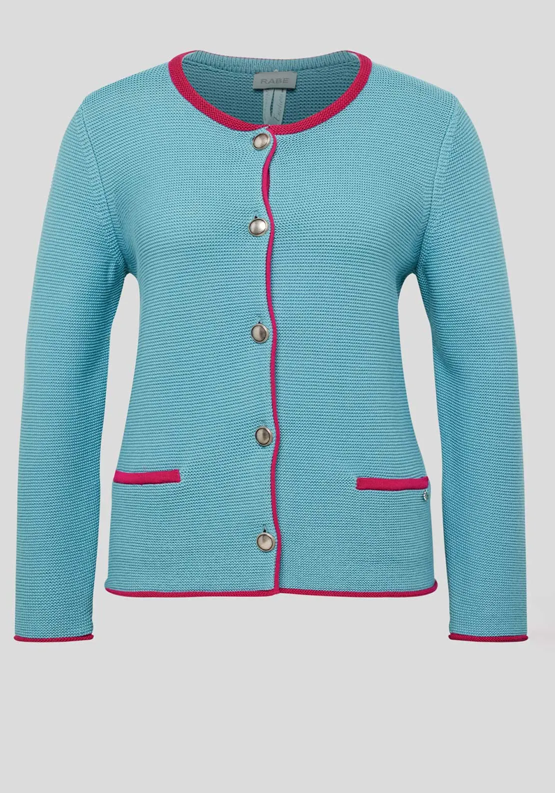 Rabe Contrast Trim Knit Cardigan, Blue