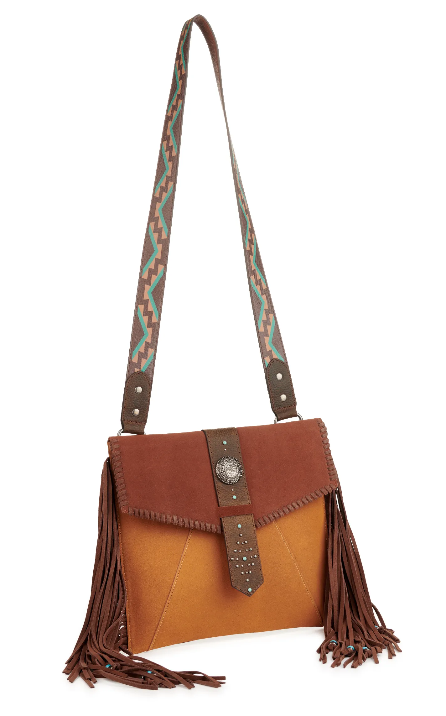 Red Dirt Hat Co. Cinnamon & Honey Suede Fringed Side Crossbody Bag