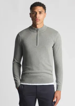 Remus Uomo Half Zip Sweater, Grey